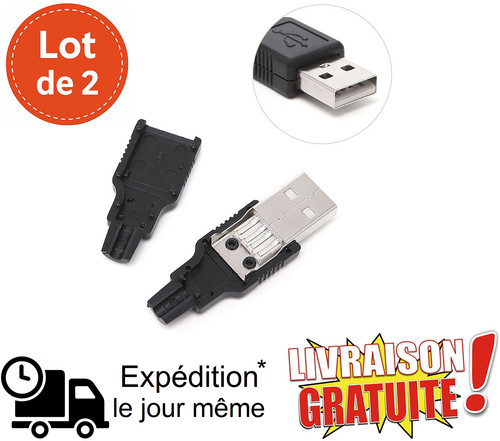 Lot connecteurs fiche usb - connecteurs,